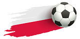 Soccer ball and flag of Poland football symbol