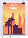 Miami famous city scape.