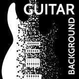 vector abstract background with guitar and notes