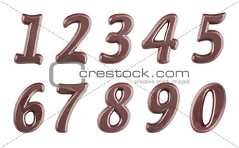 dark chocolate digits set