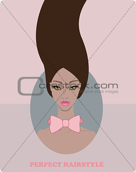 Beautiful African American woman with lovely hairstyle on light background