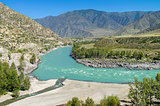 The inflow of Katun river. Altai Mountains, Russia.