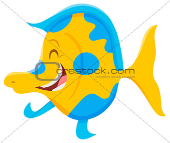 happy cartoon fish animal character