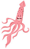 funny cartoon squid sea animal character