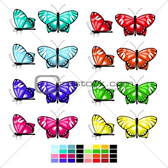 vector butterfly set 1
