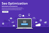 SEO Optimization Flat icons Banner template concept