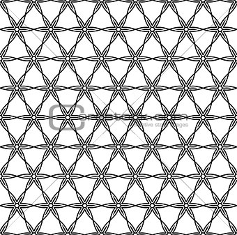 Seamless geometric pattern in black and white geometric lines