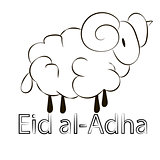 Muslim holiday Eid al-Adha, kurban bairam, image of a lamb on an isolated background