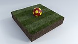 3D Soccer ball on grass patch