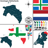 Map of Groningen, Netherlands