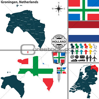 Map of Groningen, Netherlands