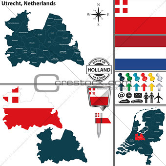 Map of Utrecht, Netherlands