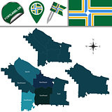 Map of Portland, Oregon with Districts