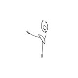 Cartoon icon of sketch little stick figure ballet dancer