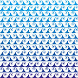 Blue waves lines seamless vector greek pattern.