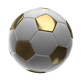 Golden Soccer-ball isolated on white background 3d illustration