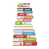 Pile of books vector illustration. Icon stack of books with solid color and flat style.