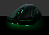 Computer Mouse with Green Neon