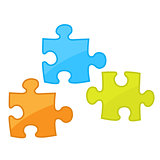 Pieces of jigsaw puzzle game -  motley components of puzzles