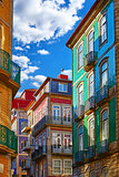 Porto, Portugal. Azulejo tiles on walls of houses