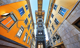 Santa Justa Lift in Lisbon. Famous landmark