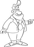 Cartoon Man in a Suit Pointing
