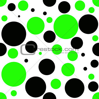 Green and black dot, seamless pattern, textile texture, wallpaper and background .Vector illustration.