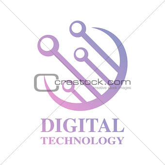 Digital Word Logo. Digital Technology Logotype