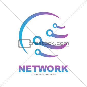 Abstract network connection vector. Global network technology