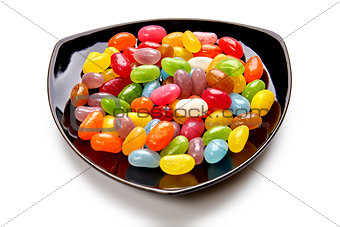 Colorful candies on the plate