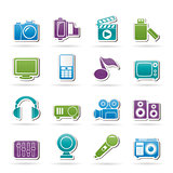 Multimedia and technology icons