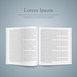 Book with text template. Realistic icon.