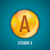 Vitamin A Icon Antioxidant. Vector Illustration