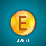Vitamin  E  Icon Antioxidant. Vector Illustration