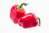 red pepper and paprika on an isolated background