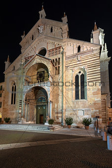 Verona Cathedral at Night - Veneto Italy