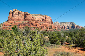 View of Courthouse Butte from Red Rock Scenic Byway in Sedona, Arizona