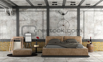 Master bedroom in a loft