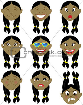 Indian Girl Emoticon Emoji Stickers