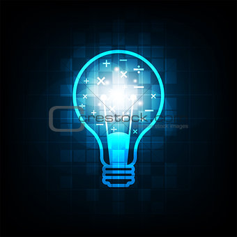 Light bulbs in creative ideas and intelligence.