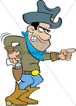 Cartoon Angry Cowboy.