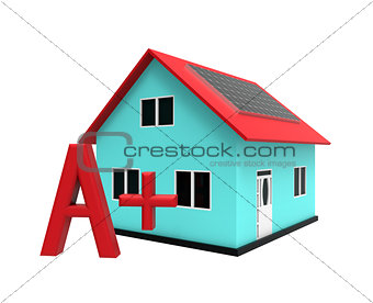 Energy efficient house, 3d rendering