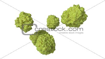 3d illustration medical illustration - conceptual green cells