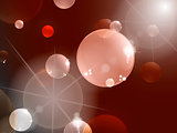 bubbles with reflections on red background