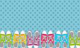 Pair of shoes on color background in Pop Art Style Vector Illust