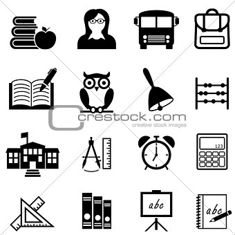 School, education and learning web icon set