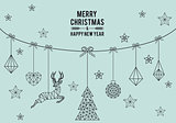 Geometric Christmas card, vector