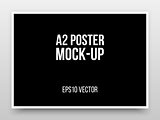 A2 Black Poster Mock-up
