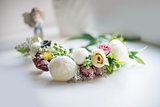 wreath, wedding, flowers