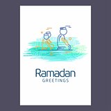 Ramadan Kareem Vector Background. calligraphy greeting card desi